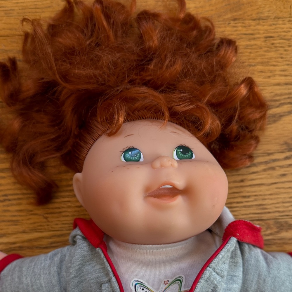 Cabbage Patch Kid Redhead Doll with Gray CPK hooded sweatshirt 1995 on tag - Picture 2 of 16